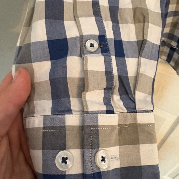 Mexx Blue and Brown Casual Button Down Shirt - Picture 4 of 6